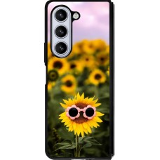 Samsung Galaxy Z Fold5 Case Hülle - Silikon schwarz Sunflower with glasses 2026