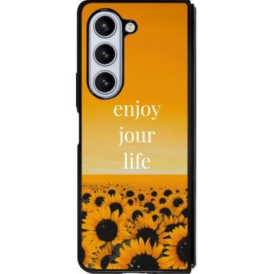 Samsung Galaxy Z Fold5 Case Hülle - Silikon schwarz Summer 2025 Enjoy your life