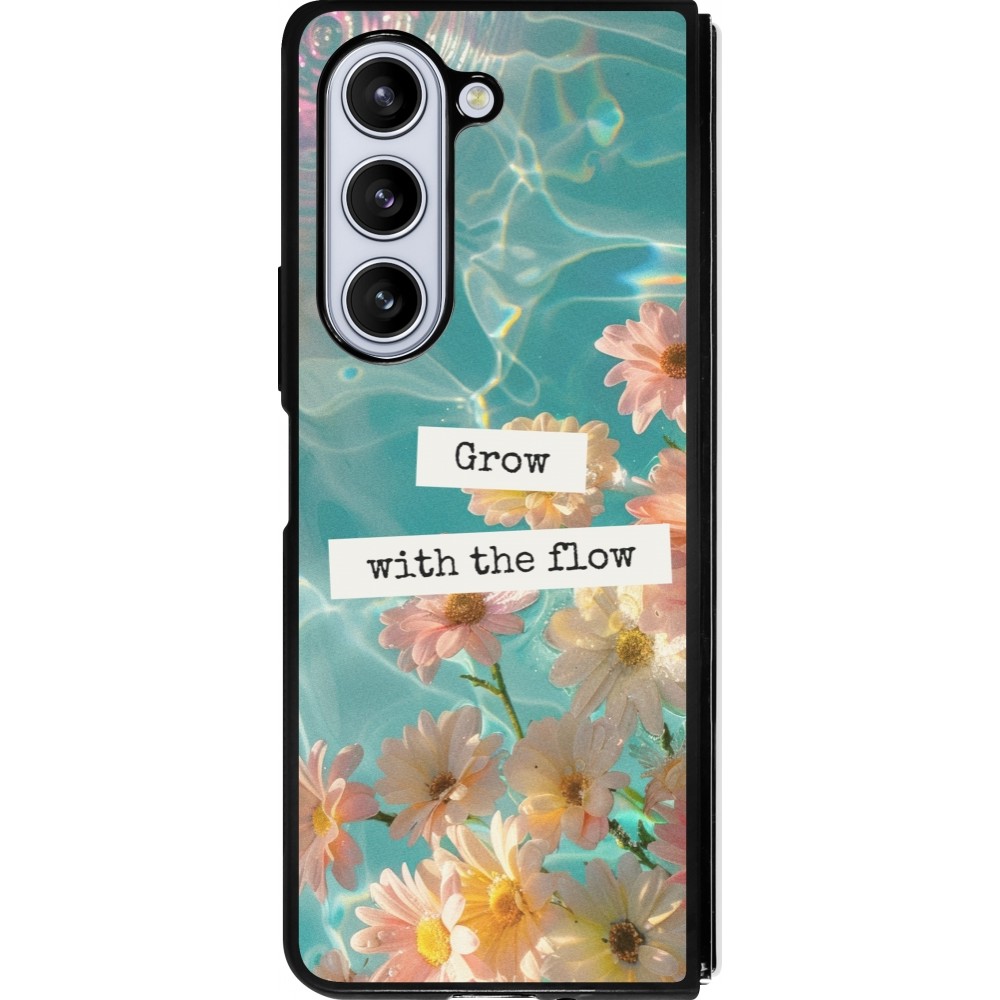 Samsung Galaxy Z Fold5 Case Hülle - Silikon schwarz Summer 2025 Grow with the flow
