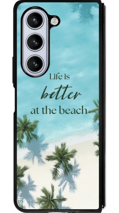 Samsung Galaxy Z Fold5 Case Hülle - Silikon schwarz Summer 2025 Life is better at the beach
