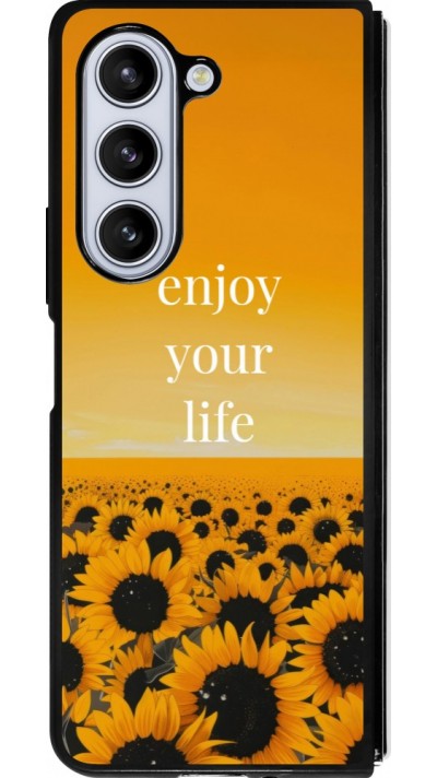 Samsung Galaxy Z Fold5 Case Hülle - Silikon schwarz Summer 2026 Enjoy your life