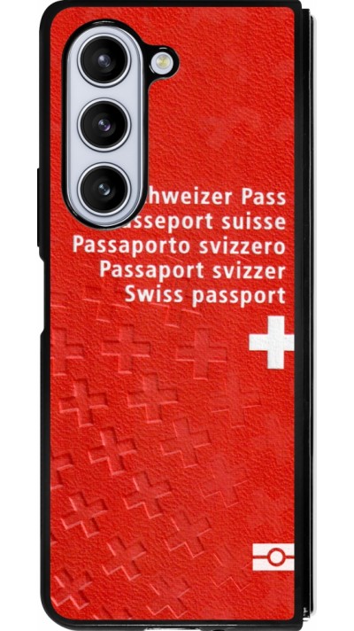Samsung Galaxy Z Fold5 Case Hülle - Silikon schwarz Swiss Passport