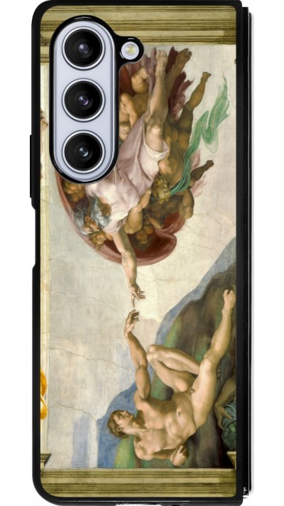 Samsung Galaxy Z Fold5 Case Hülle - Silikon schwarz Kunstbild - Die Erschaffung Adams - Michelangelo