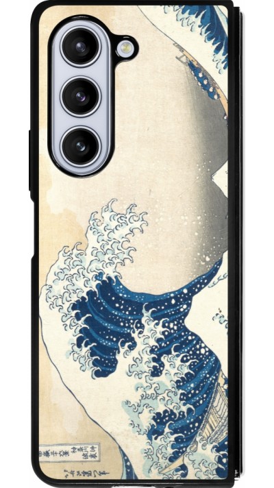 Samsung Galaxy Z Fold5 Case Hülle - Silikon schwarz Kunstbild - Die große Welle vor Kanagawa - Hokusai