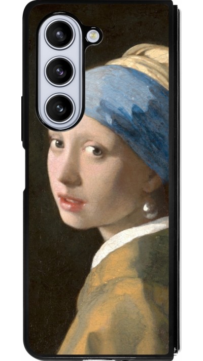 Samsung Galaxy Z Fold5 Case Hülle - Silikon schwarz Kunstbild - Das Mädchen mit dem Perlenohrring - Jan Vermeer