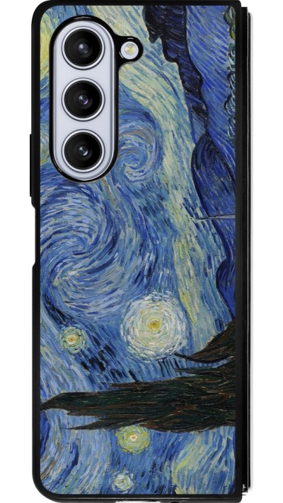 Samsung Galaxy Z Fold5 Case Hülle - Silikon schwarz Kunstbild - Sternennacht - Van Gogh