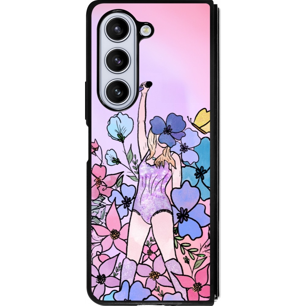 Samsung Galaxy Z Fold5 Case Hülle - Silikon schwarz Taylor Swift Sketch - Pink