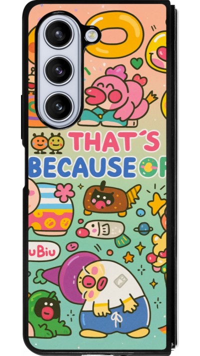 Coque Samsung Galaxy Z Fold5 - Silicone rigide noir Thats beacause of