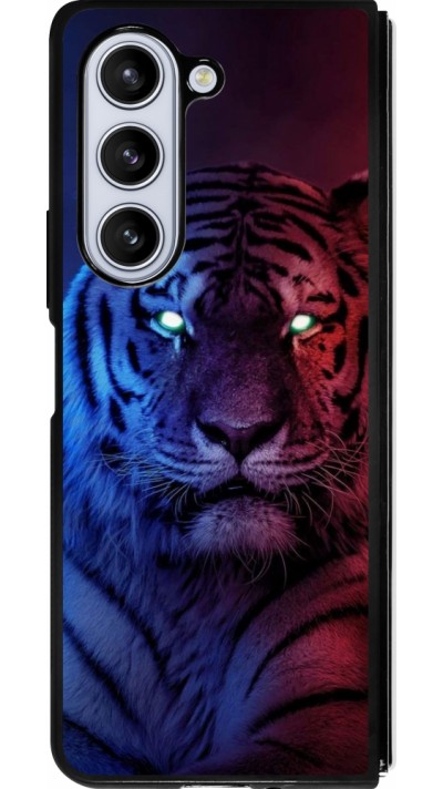 Samsung Galaxy Z Fold5 Case Hülle - Silikon schwarz Tiger Blue Red