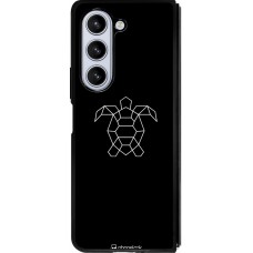 Samsung Galaxy Z Fold5 Case Hülle - Silikon schwarz Turtles lines on black