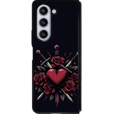 Samsung Galaxy Z Fold5 Case Hülle - Silikon schwarz Valentine 2024 gothic love