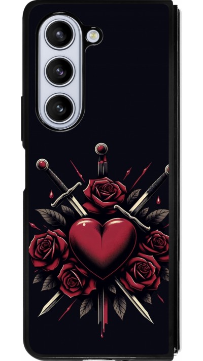 Samsung Galaxy Z Fold5 Case Hülle - Silikon schwarz Valentine 2024 gothic love