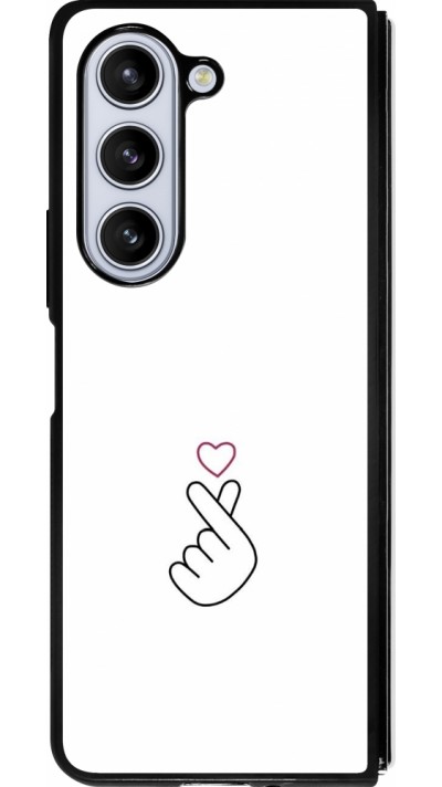 Samsung Galaxy Z Fold5 Case Hülle - Silikon schwarz Valentine 2024 heart by Millennials