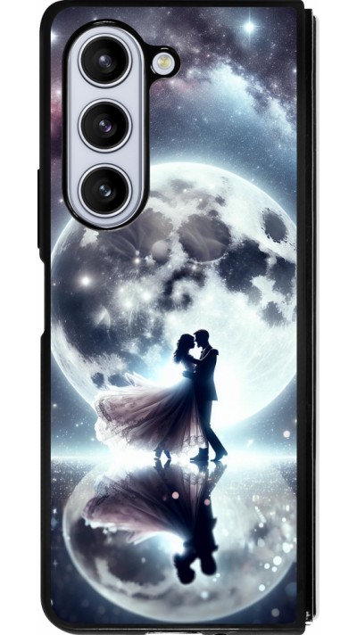Samsung Galaxy Z Fold5 Case Hülle - Silikon schwarz Valentin 2024 Liebe unter dem Mond