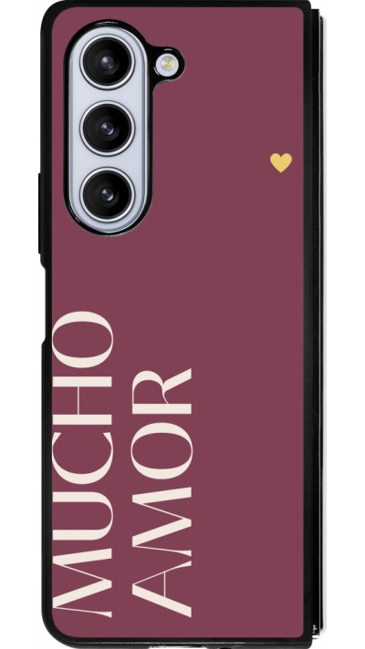Samsung Galaxy Z Fold5 Case Hülle - Silikon schwarz Valentine 2024 mucho amor rosado