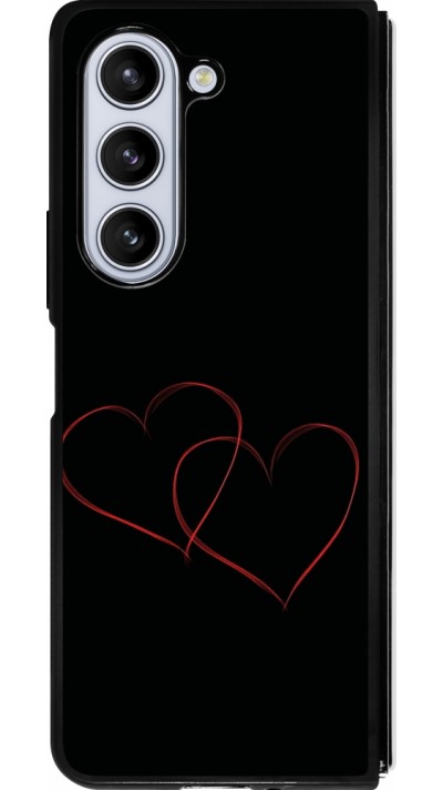 Samsung Galaxy Z Fold5 Case Hülle - Silikon schwarz Valentine 2023 attached heart