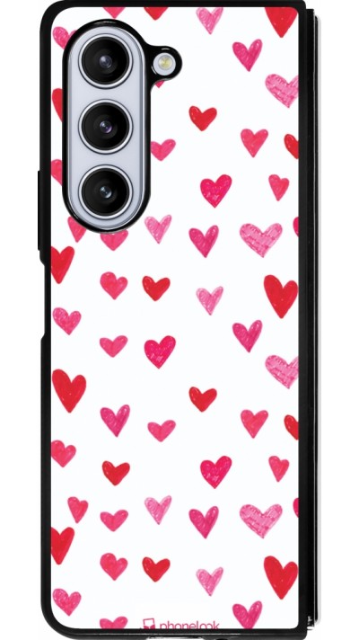 Samsung Galaxy Z Fold5 Case Hülle - Silikon schwarz Valentine 2022 Many pink hearts