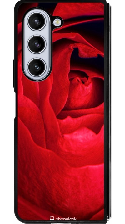 Samsung Galaxy Z Fold5 Case Hülle - Silikon schwarz Valentine 2022 Rose
