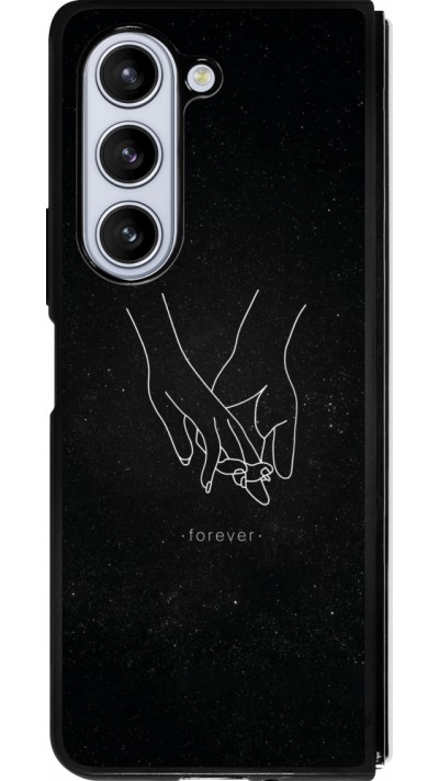 Samsung Galaxy Z Fold5 Case Hülle - Silikon schwarz Valentine 2023 hands forever