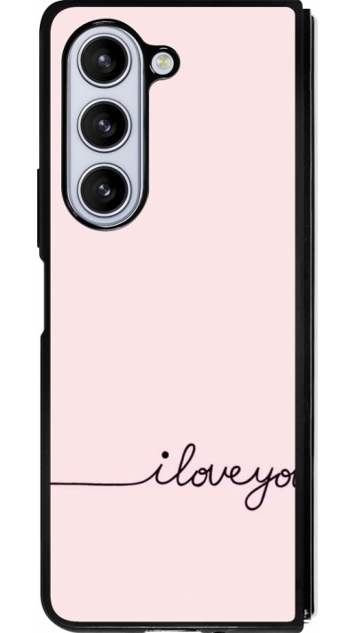 Samsung Galaxy Z Fold5 Case Hülle - Silikon schwarz Valentine 2023 i love you writing