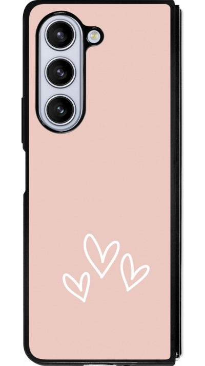 Samsung Galaxy Z Fold5 Case Hülle - Silikon schwarz Valentine 2023 three minimalist hearts