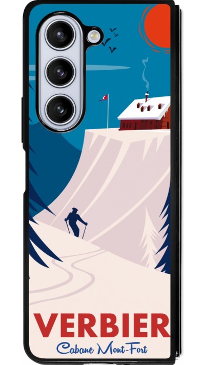 Samsung Galaxy Z Fold5 Case Hülle - Silikon schwarz Verbier Cabane Mont-Fort