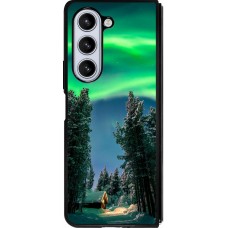 Samsung Galaxy Z Fold5 Case Hülle - Silikon schwarz Winter 22 Northern Lights