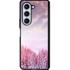 Samsung Galaxy Z Fold5 Case Hülle - Silikon schwarz Winter 22 Pink Forest