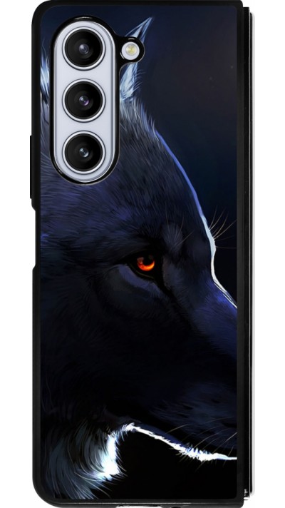 Samsung Galaxy Z Fold5 Case Hülle - Silikon schwarz Wolf Shape
