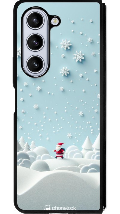 Samsung Galaxy Z Fold5 Case Hülle - Silikon schwarz Weihnachten 2023 Kleiner Vater Schneeflocke