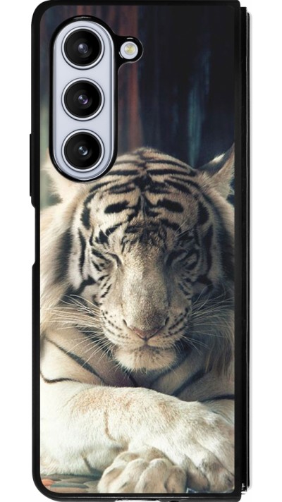 Samsung Galaxy Z Fold5 Case Hülle - Silikon schwarz Zen Tiger