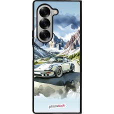 Samsung Galaxy Z Fold6 Case Hülle - Silikon schwarz Porsche 911 Berg Aquarell