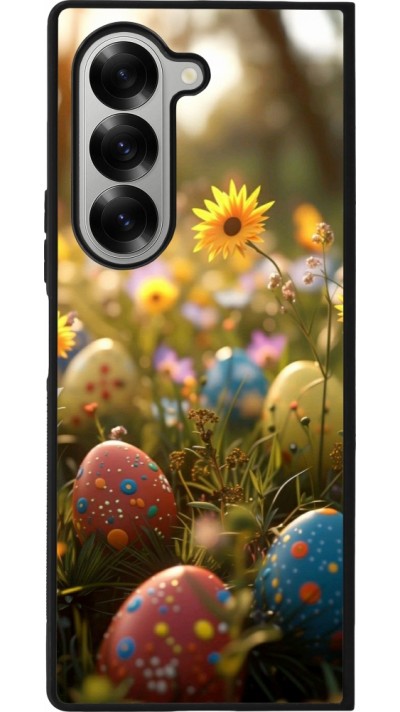 Samsung Galaxy Z Fold6 Case Hülle - Silikon schwarz Easter 2026 Decorated eggs