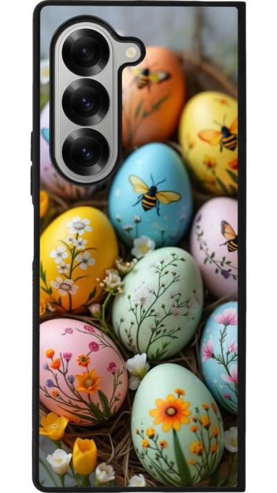 Samsung Galaxy Z Fold6 Case Hülle - Silikon schwarz Easter 2026 Eggs with bees