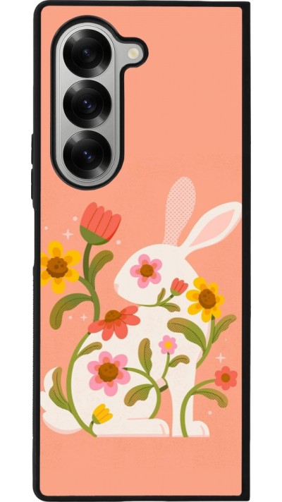 Samsung Galaxy Z Fold6 Case Hülle - Silikon schwarz Easter 2026 Rabbit collage