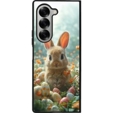 Samsung Galaxy Z Fold6 Case Hülle - Silikon schwarz Easter 2026 Rabbit in the garden