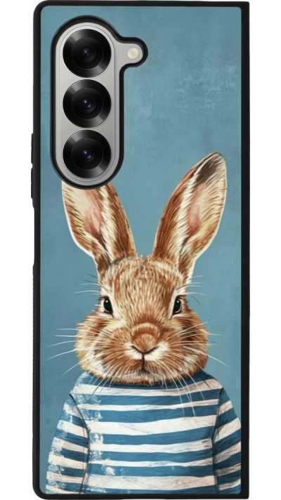 Samsung Galaxy Z Fold6 Case Hülle - Silikon schwarz Easter 2026 Rabbit navy