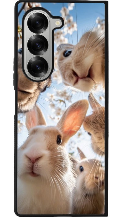 Samsung Galaxy Z Fold6 Case Hülle - Silikon schwarz Easter 2026 Rabbits