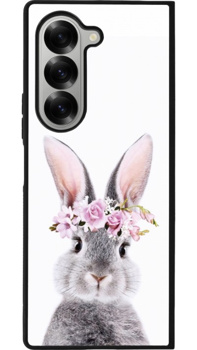Samsung Galaxy Z Fold6 Case Hülle - Silikon schwarz Easter 2023 flower bunny