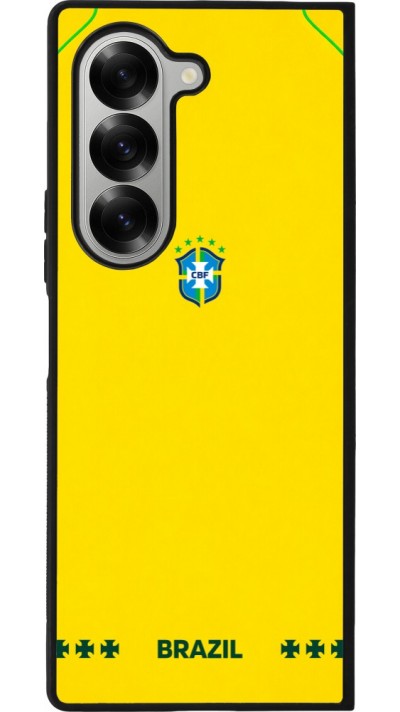 Samsung Galaxy Z Fold6 Case Hülle - Silikon schwarz Brasilien 2026 personalisierbares Fussballtrikot