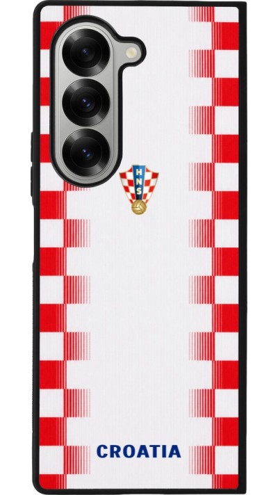 Samsung Galaxy Z Fold6 Case Hülle - Silikon schwarz Kroatien 2026 personalisierbares Fussballtrikot