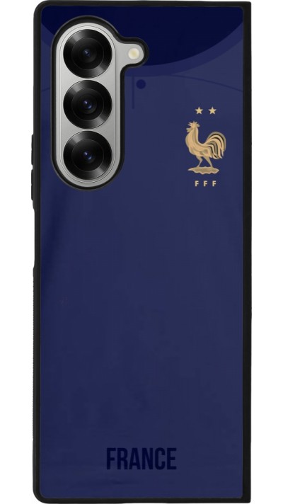 Coque Samsung Galaxy Z Fold6 - Silicone rigide noir Maillot de football France 2022 personnalisable