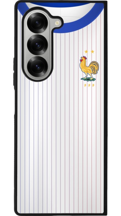 Coque Samsung Galaxy Z Fold6 - Silicone rigide noir Maillot de football France Extérieur personnalisable