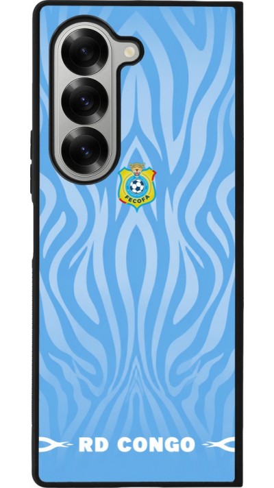 Samsung Galaxy Z Fold6 Case Hülle - Silikon schwarz Demokratische Republik Kongo 2026 personalisierbares Fussballtrikot