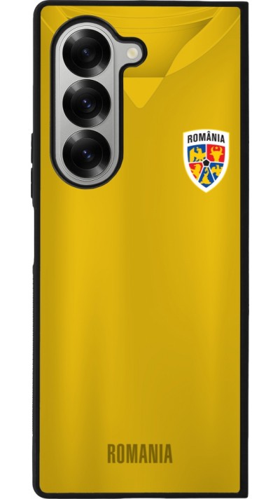 Coque Samsung Galaxy Z Fold6 - Silicone rigide noir Maillot de football Roumanie