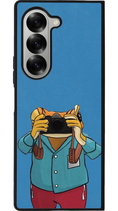Coque Samsung Galaxy Z Fold6 - Silicone rigide noir Frog with camera DTMF