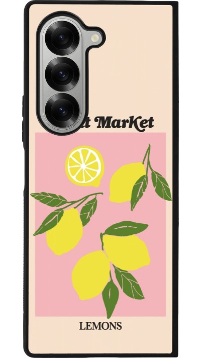 Samsung Galaxy Z Fold6 Case Hülle - Silikon schwarz Fruit market lemons 2026