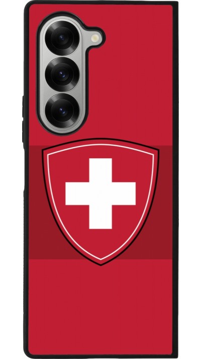 Samsung Galaxy Z Fold6 Case Hülle - Silikon schwarz Hockey World Championship Ecusson Suisse