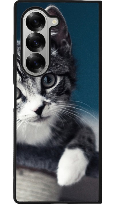 Coque Samsung Galaxy Z Fold6 - Silicone rigide noir Meow 23