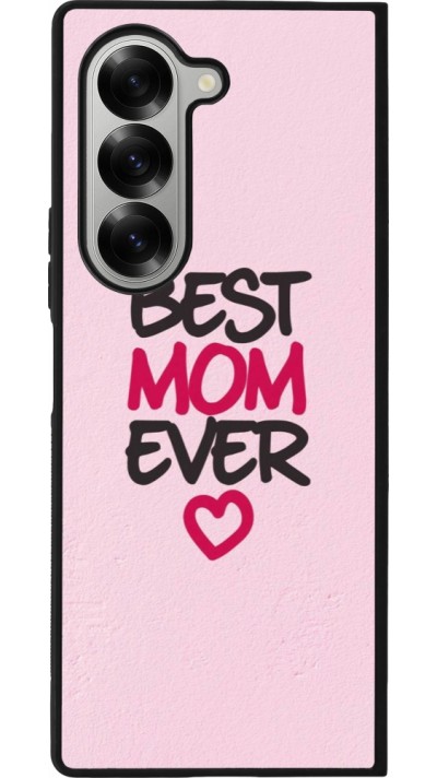 Coque Samsung Galaxy Z Fold6 - Silicone rigide noir Mom 2023 best Mom ever pink